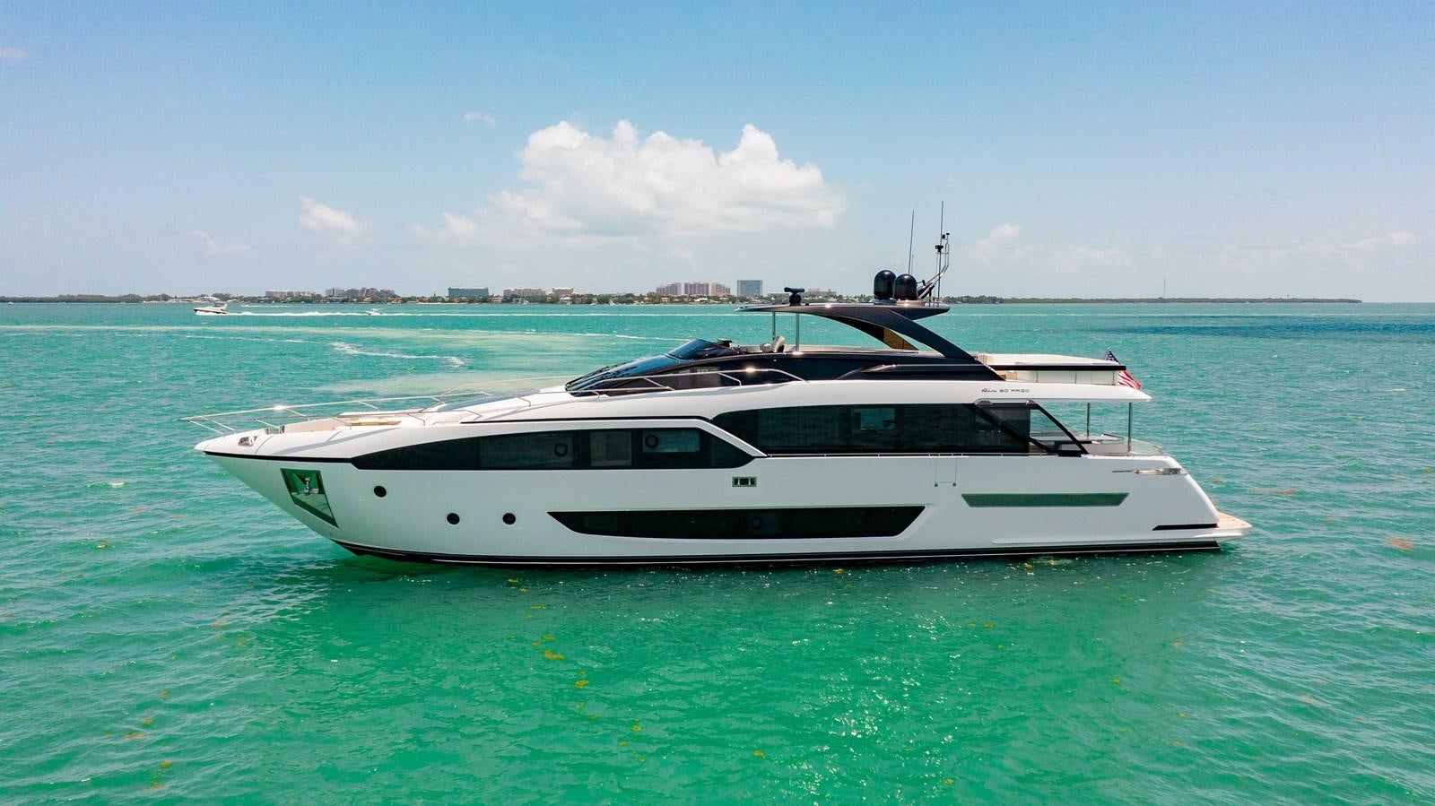 a white boat in the water aboard KIYOMIZU Yacht for Sale