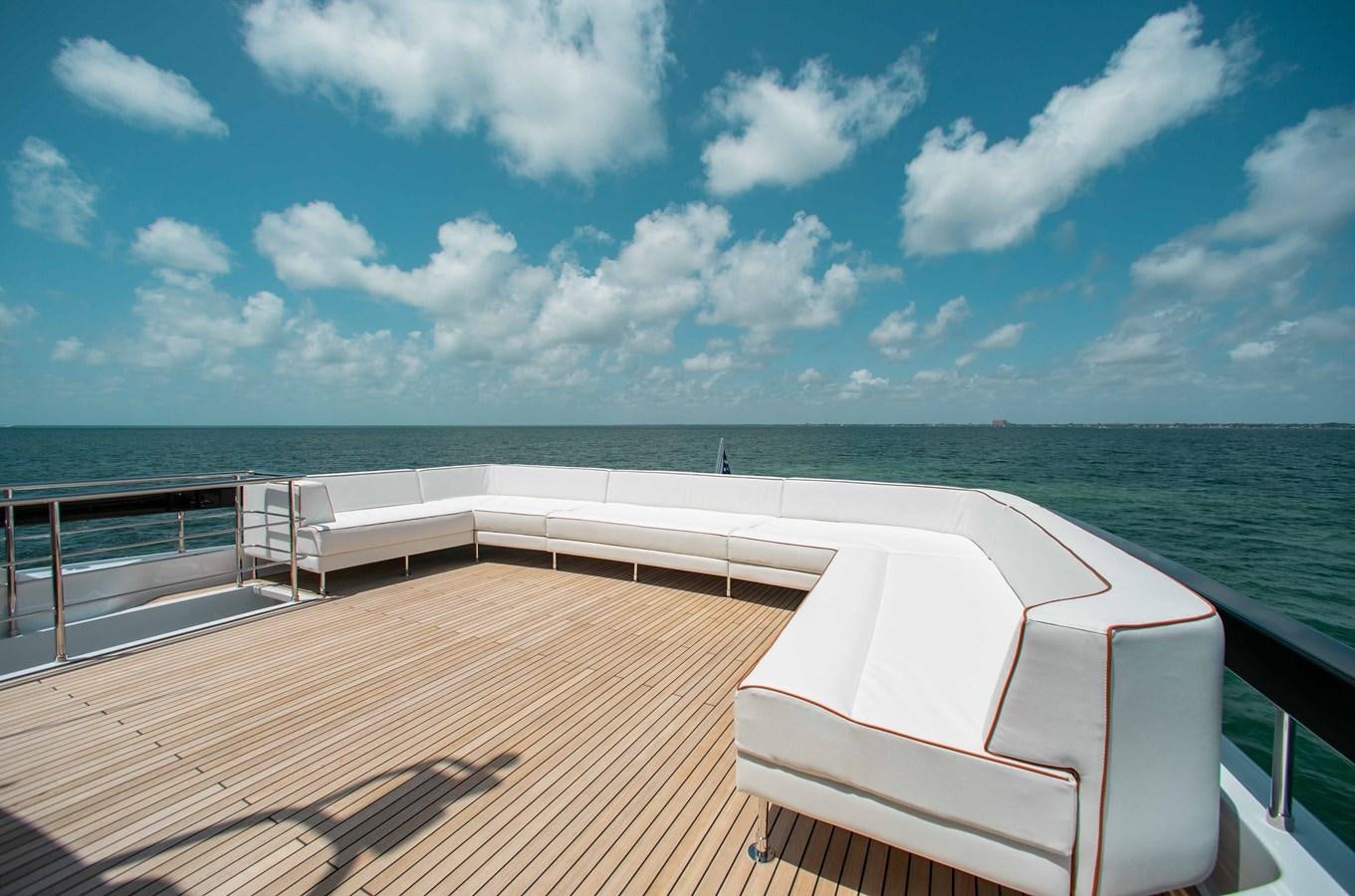a deck overlooking the ocean aboard KIYOMIZU Yacht for Sale