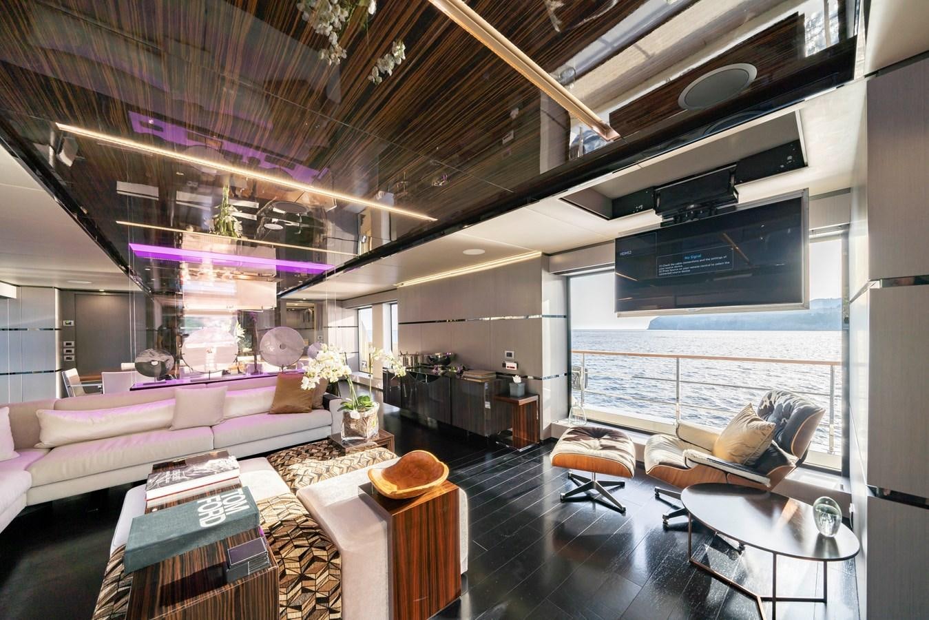 a room with a large screen aboard MAVERICK Yacht for Sale