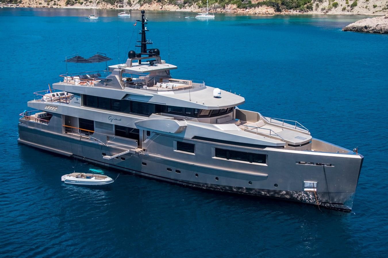 a large ship in the water aboard MAVERICK Yacht for Sale
