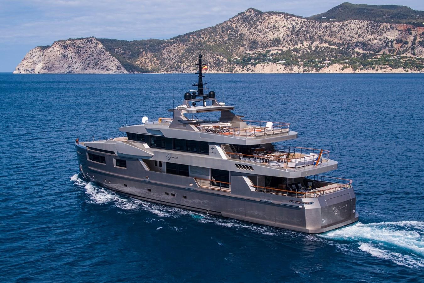a large ship on the water aboard MAVERICK Yacht for Sale