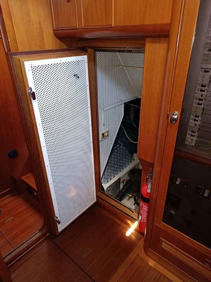 a door in a room aboard PLUM Yacht for Sale