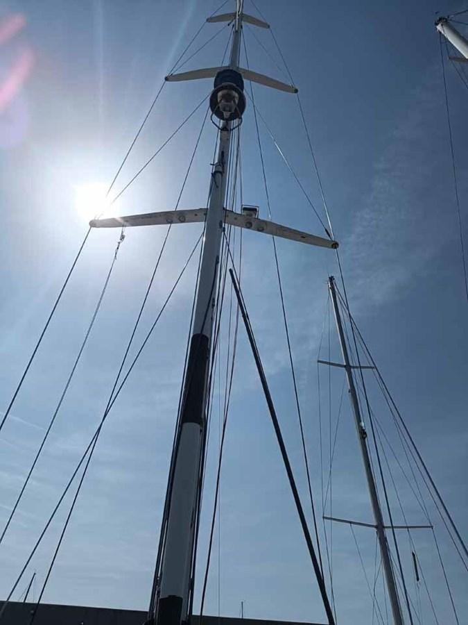 a large metal tower aboard PLUM Yacht for Sale