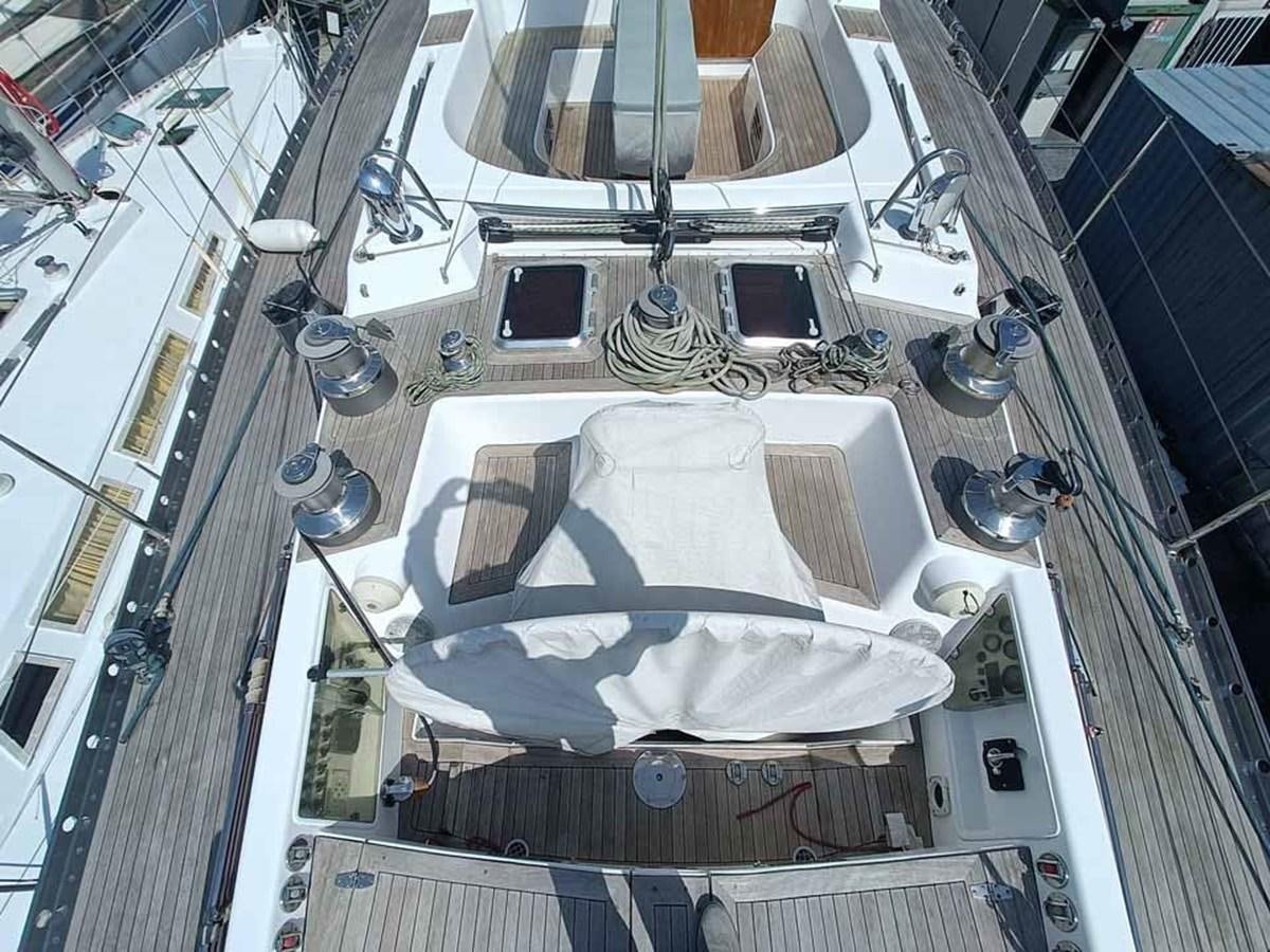 a high angle view of a car aboard PLUM Yacht for Sale