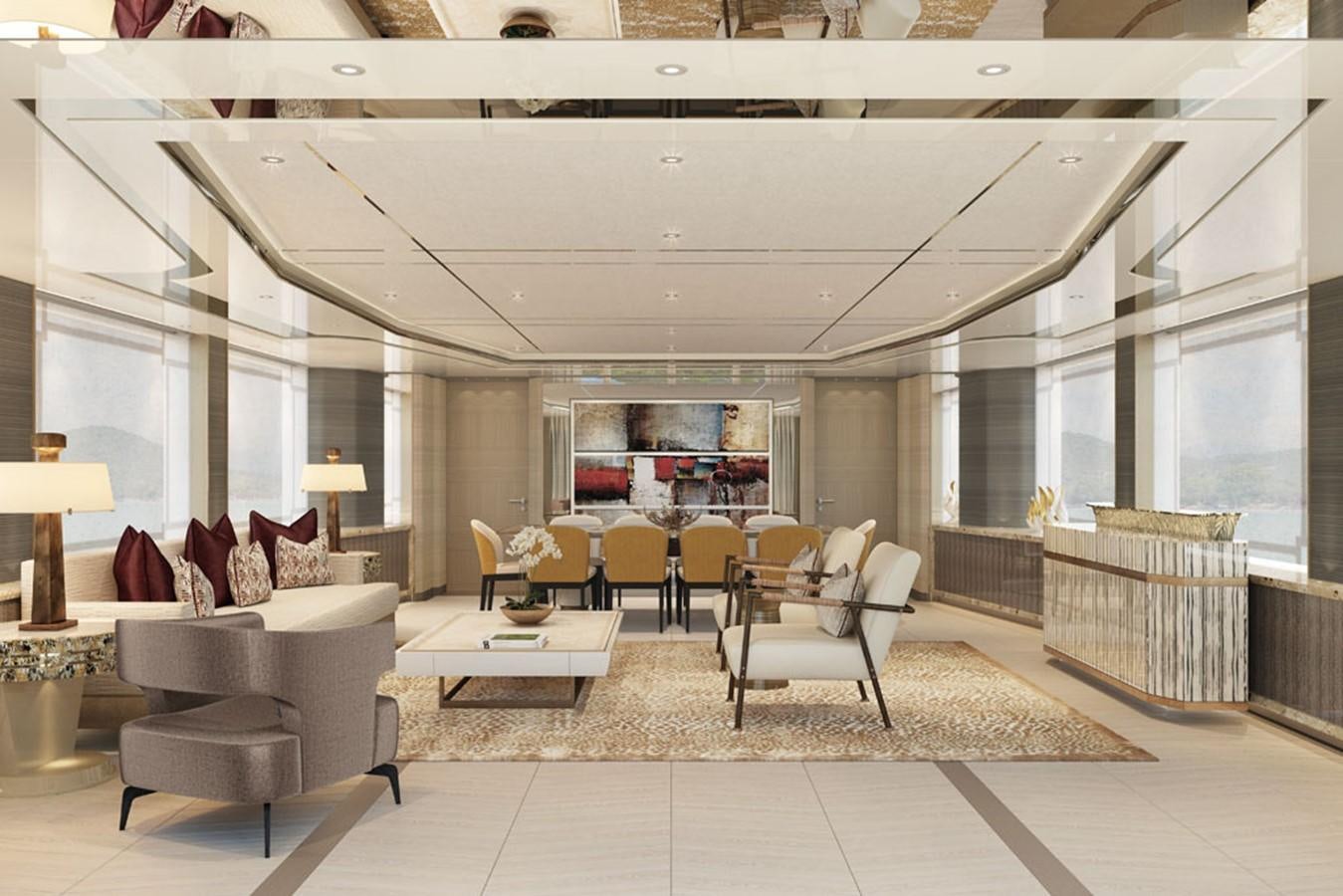 a room with a large glass ceiling aboard AMELS 6004 Yacht for Sale