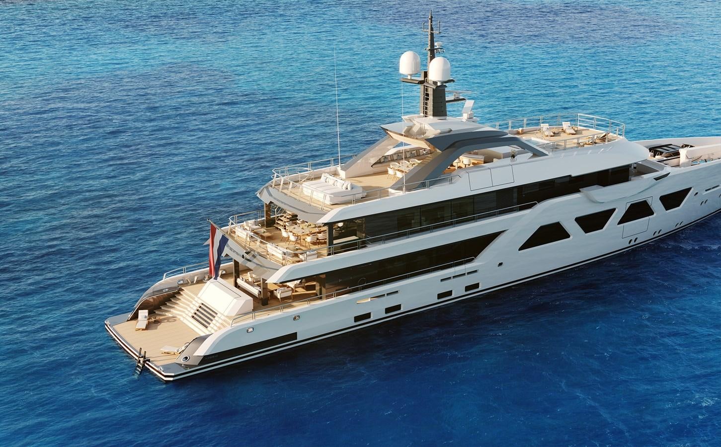 a white yacht in the water aboard AMELS 6004 Yacht for Sale