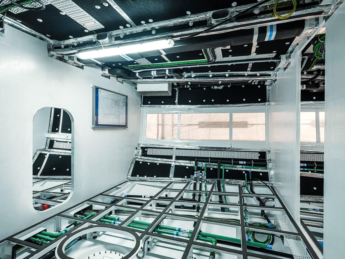 a large room with machines aboard EDGE - XSR 85 #NB201 Yacht for Sale