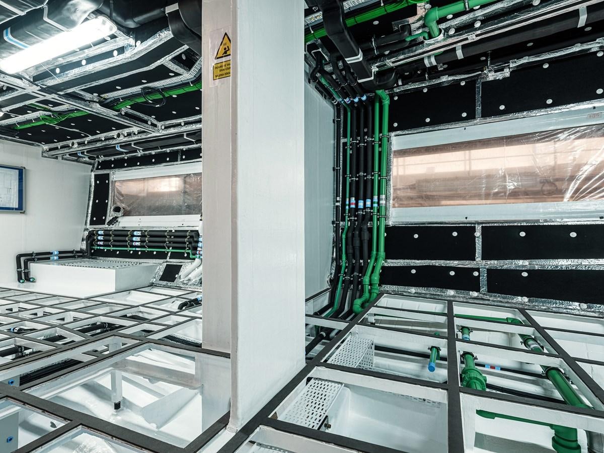 a large factory with machines aboard EDGE - XSR 85 #NB201 Yacht for Sale