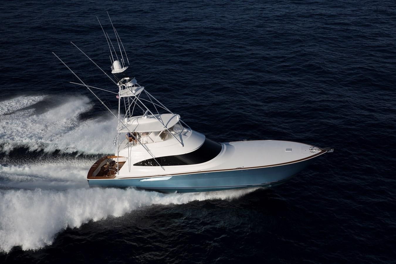 a boat in the water aboard NEW VIKING 72 CONVERTIBLE Yacht for Sale