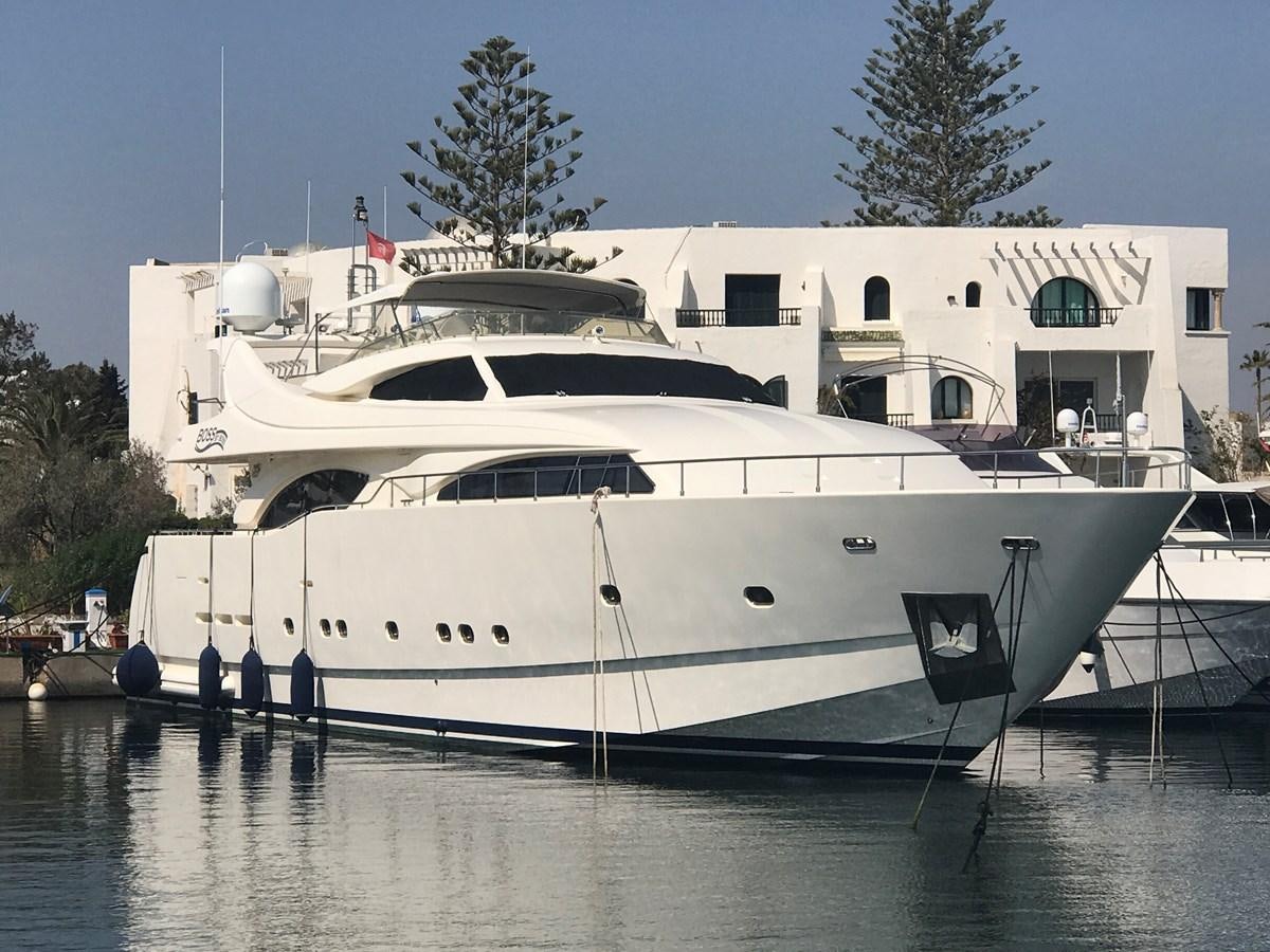 a large white boat aboard YOLO TOO Yacht for Sale