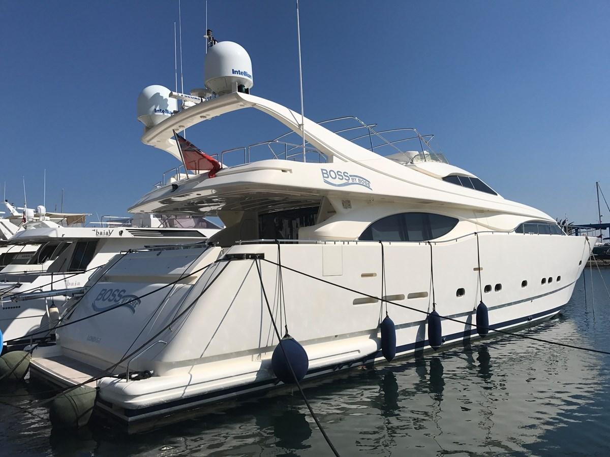 a white yacht on the water aboard YOLO TOO Yacht for Sale