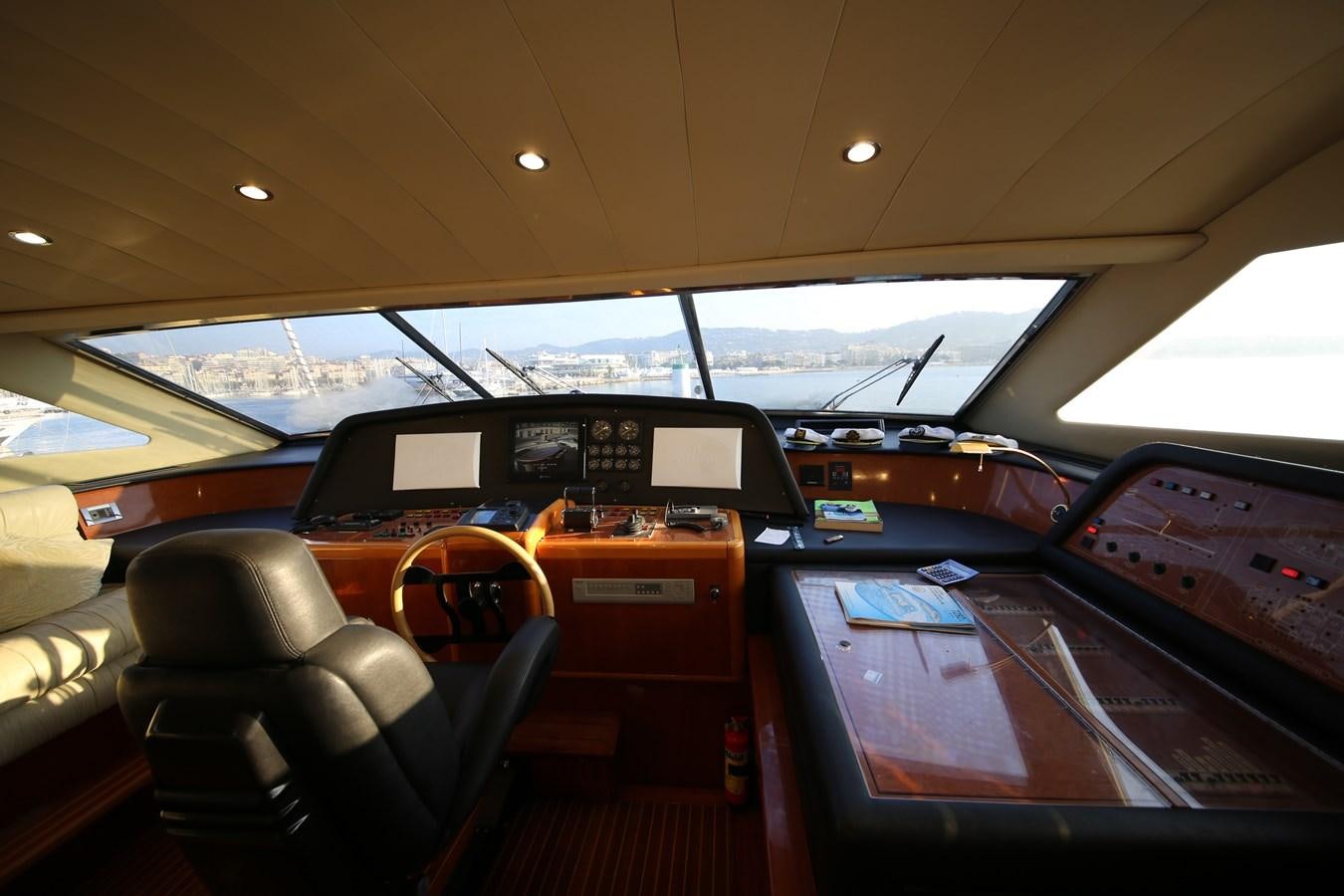 inside of a car aboard YOLO TOO Yacht for Sale