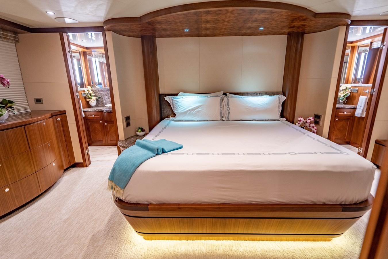 a bed in a room aboard PICO Yacht for Sale