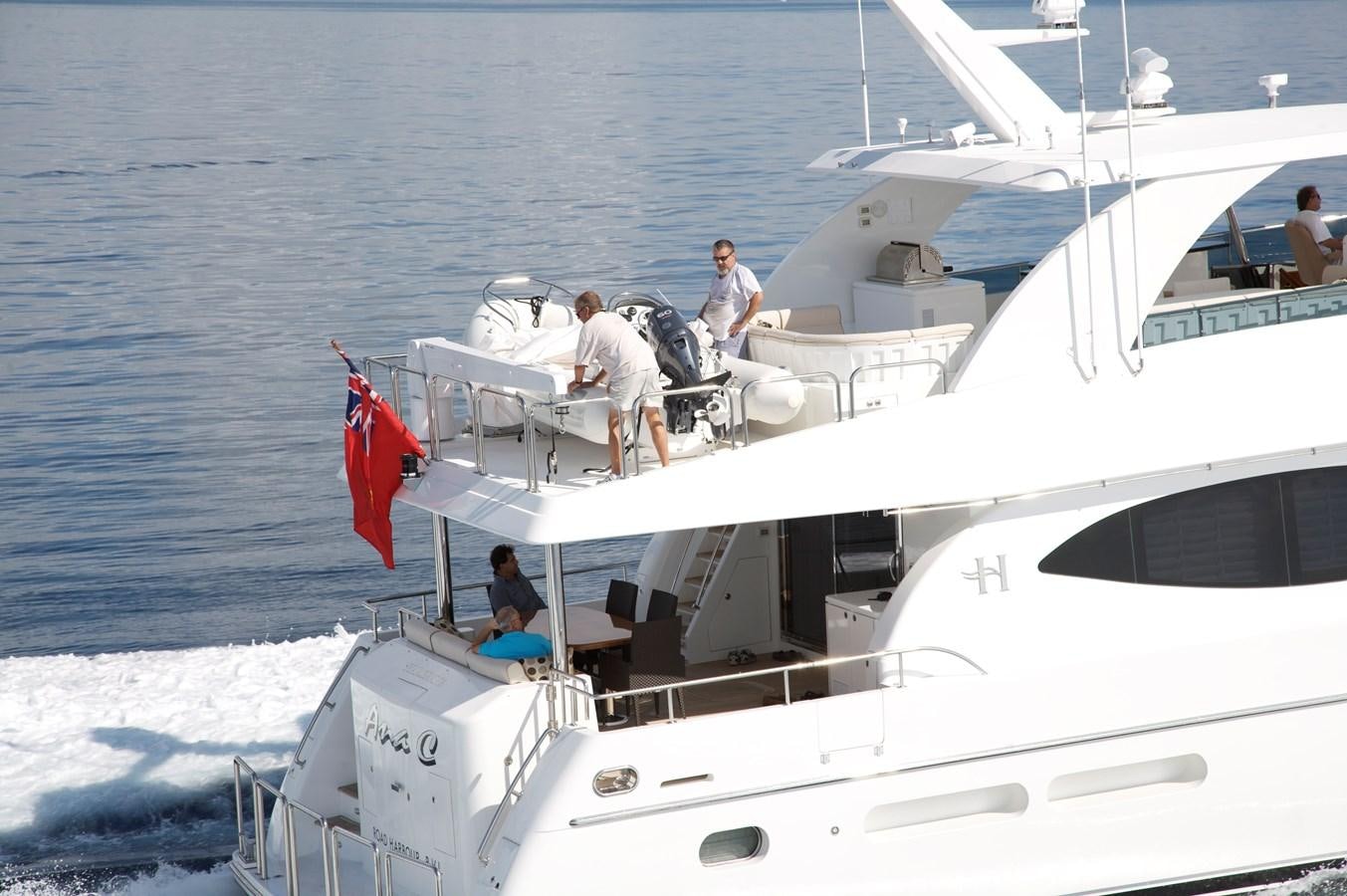a group of people on a boat aboard LADY C II Yacht for Sale