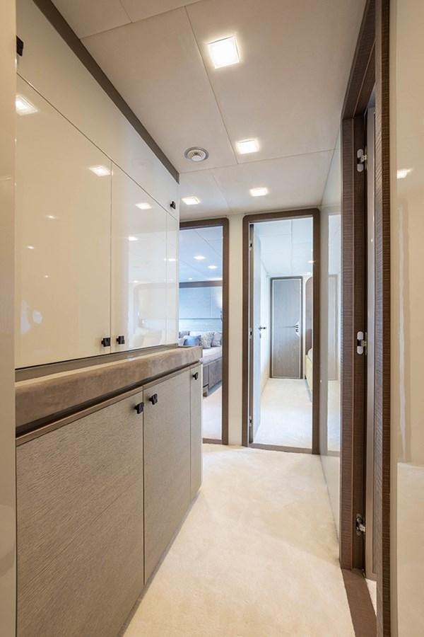a bathroom with a large countertop aboard GV Yacht for Sale