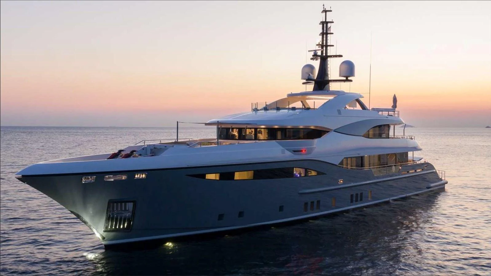 a large ship in the water aboard MOONRAKER Yacht for Sale