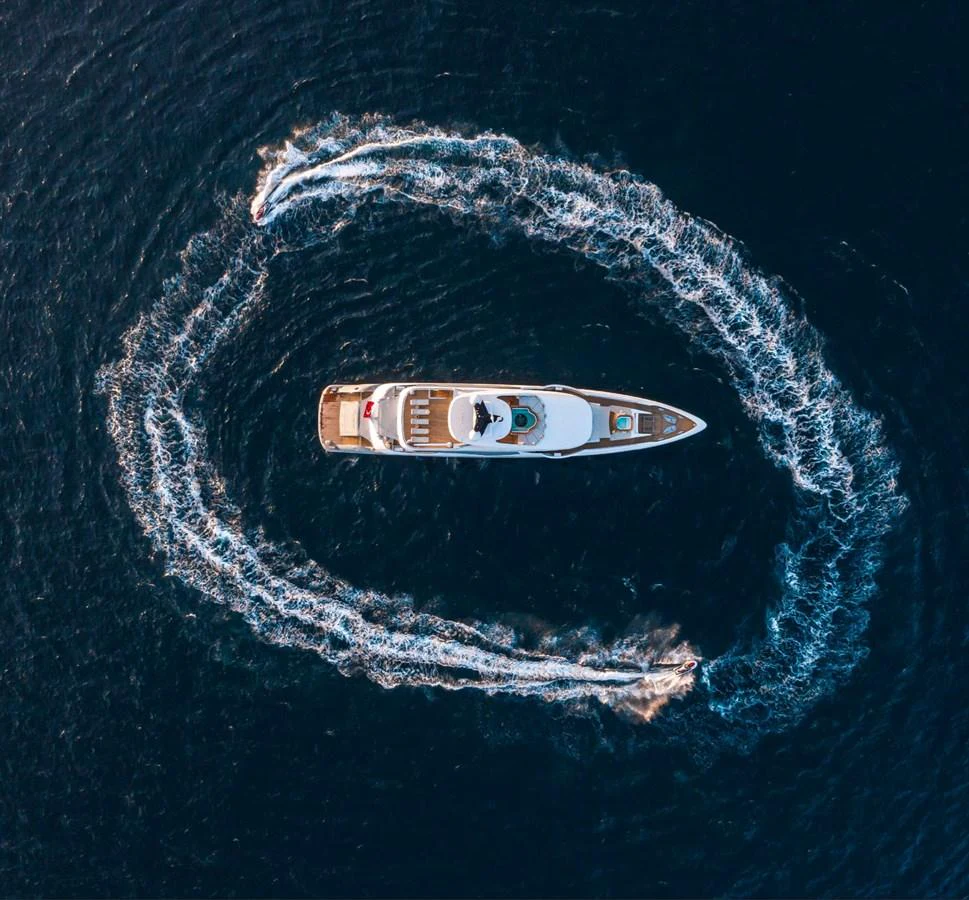 a boat in the water aboard MOONRAKER Yacht for Sale