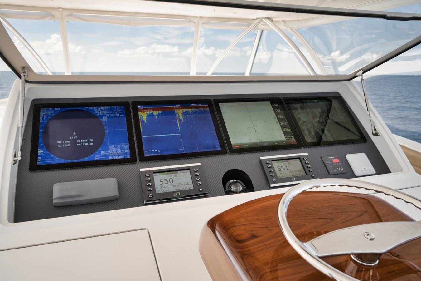 the inside of a car aboard MVP Yacht for Sale
