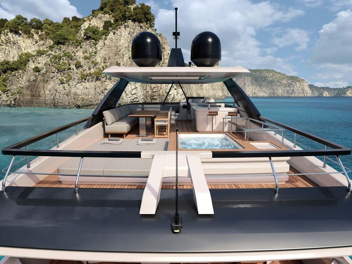 a boat with a satellite dish on it aboard LADY AGA Yacht for Sale