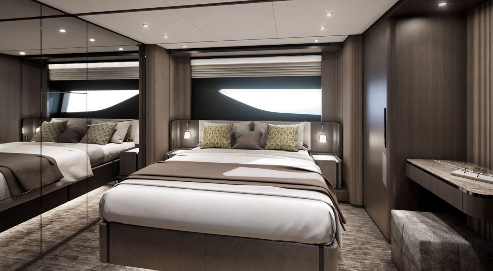 a room with two beds aboard LADY AGA Yacht for Sale