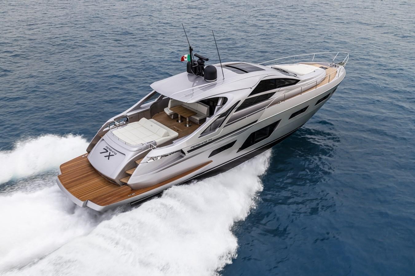 a boat on the water aboard PERSHING 7X Yacht for Sale