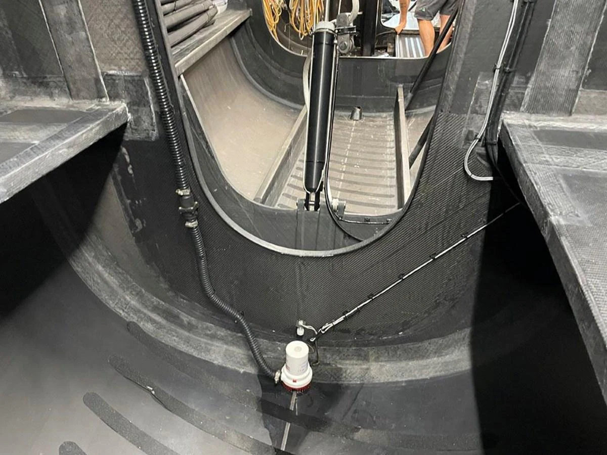 a metal object on a surface aboard BLACK JACK IV Yacht for Sale