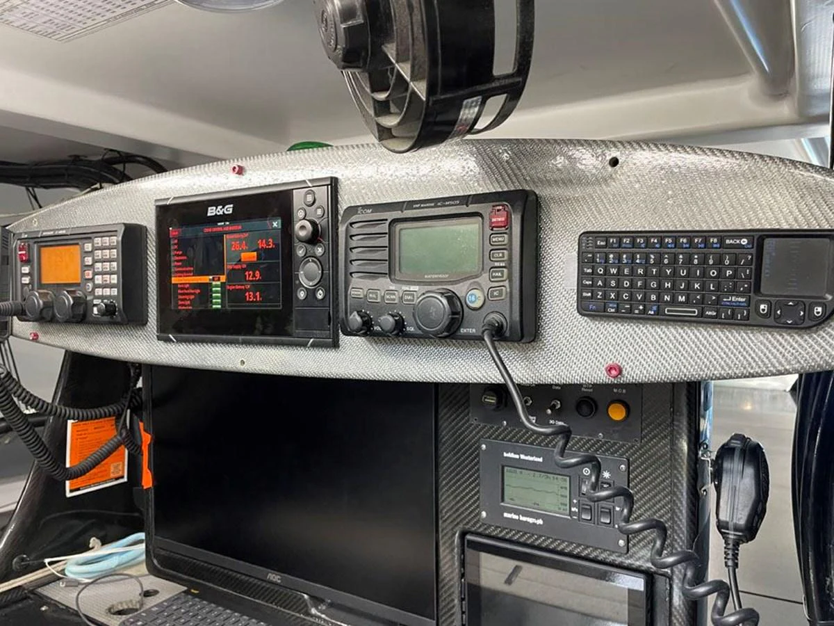 the inside of a vehicle aboard BLACK JACK IV Yacht for Sale