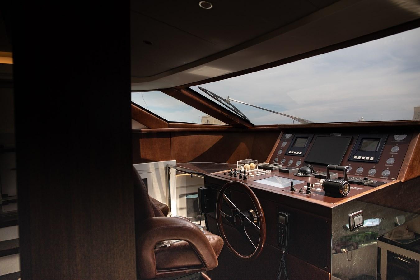 a control panel in a vehicle aboard VEVEKOS Yacht for Sale
