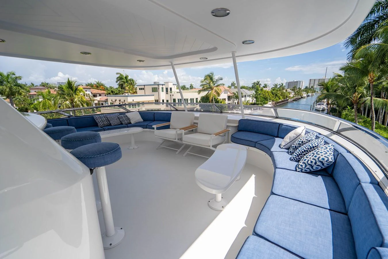 a room with a couch and a pool aboard SEAQUEST Yacht for Sale