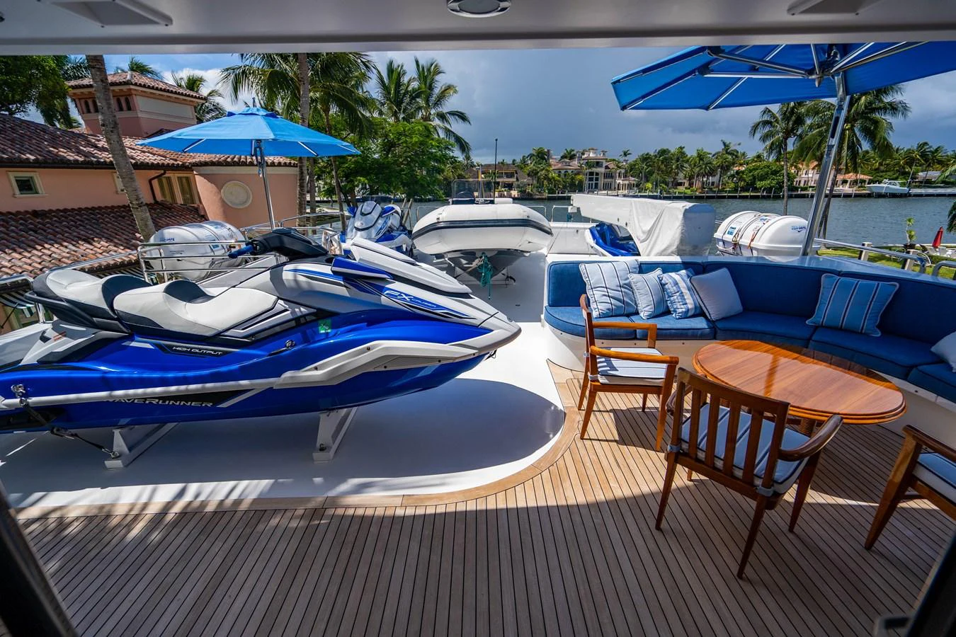 a group of boats are parked in a row aboard SEAQUEST Yacht for Sale