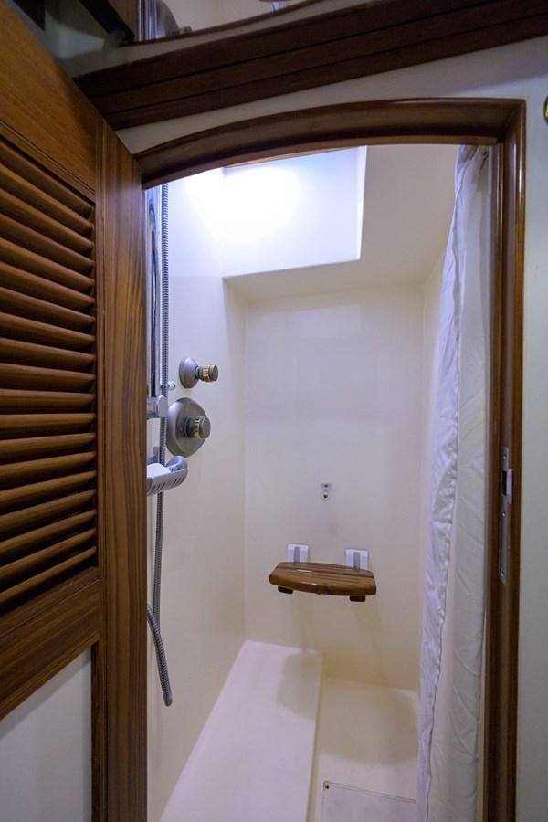 a bathroom with a mirror aboard BELLA Yacht for Sale