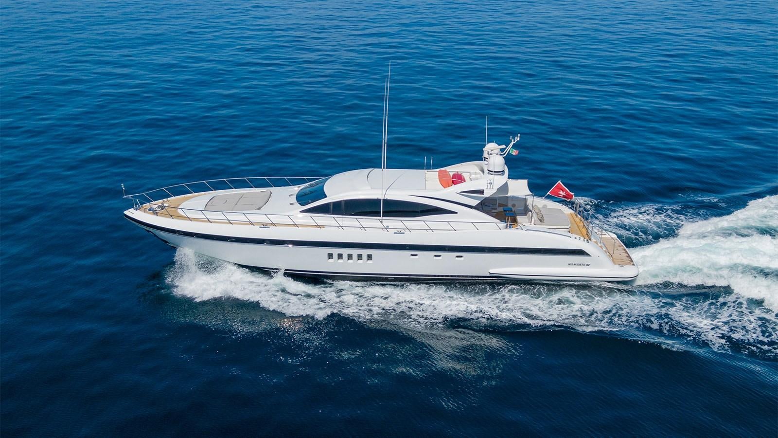 a white yacht in the ocean aboard DEVA I Yacht for Sale