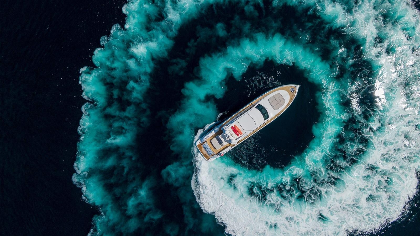 a satellite in space aboard DEVA I Yacht for Sale