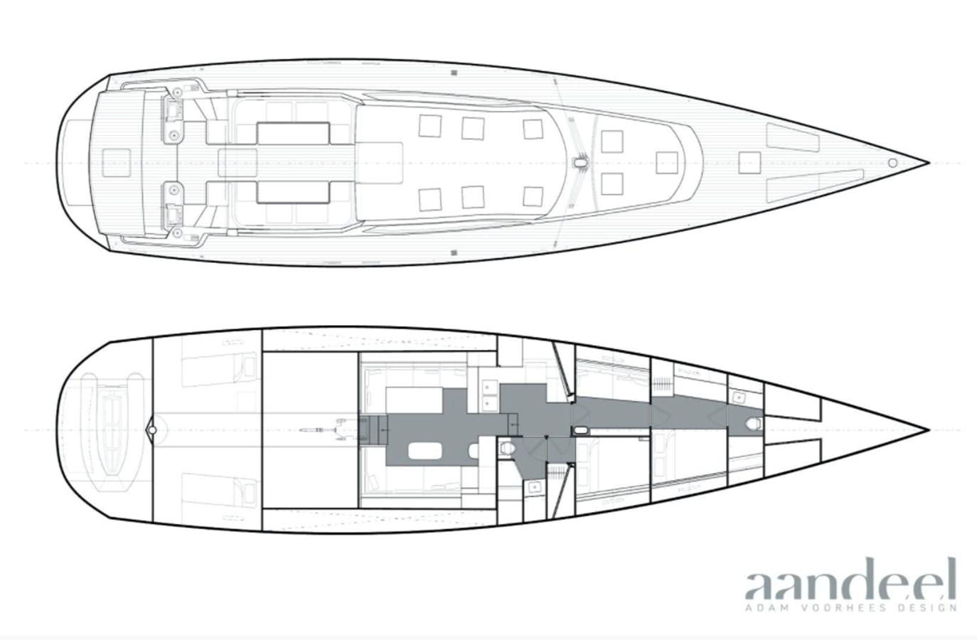 diagram, engineering drawing aboard AANDEEL Yacht for Sale