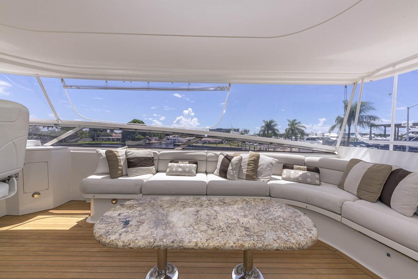 a white couch in a room aboard SIMPLICITY Yacht for Sale