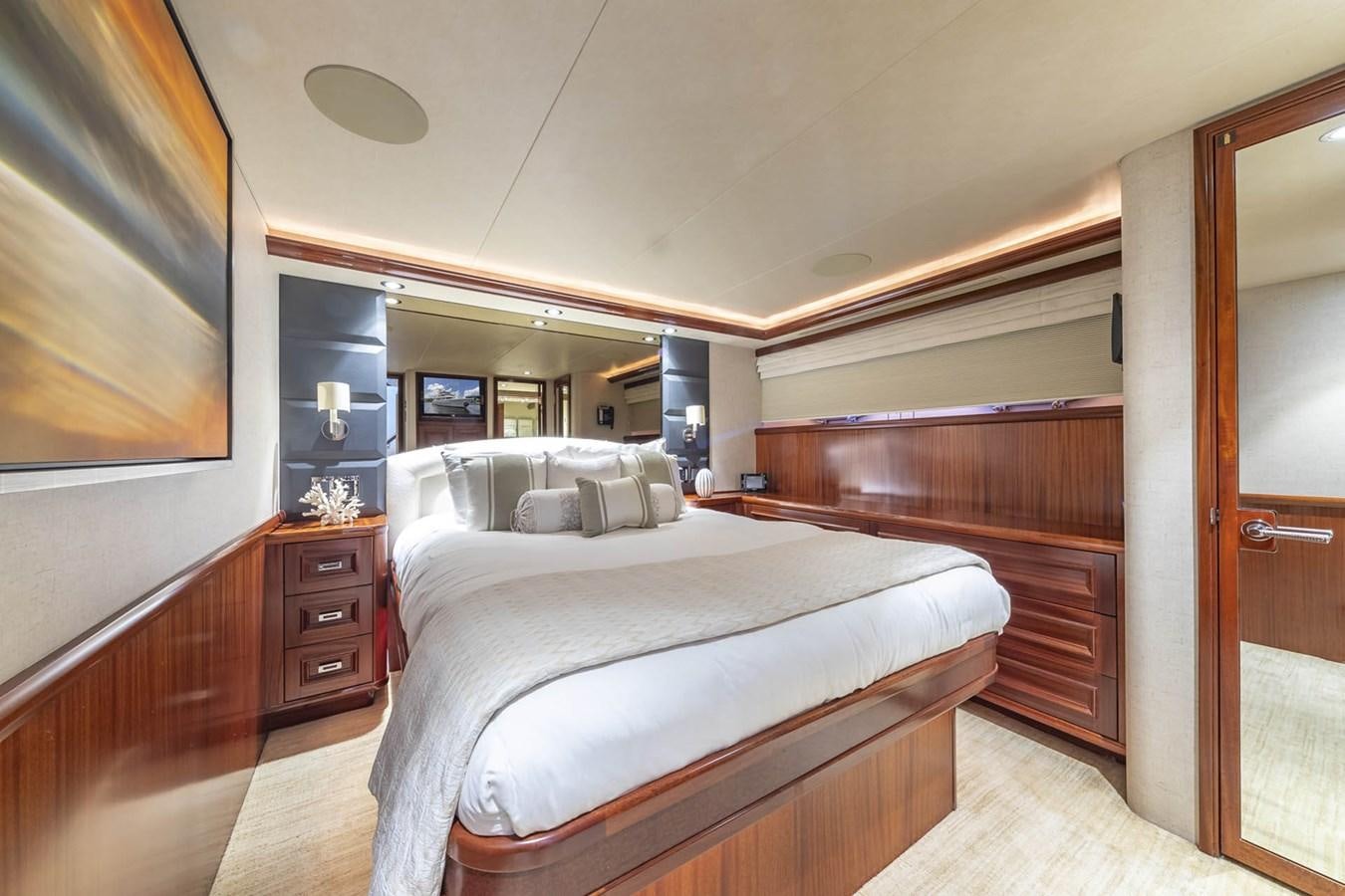 a room with two beds aboard SIMPLICITY Yacht for Sale