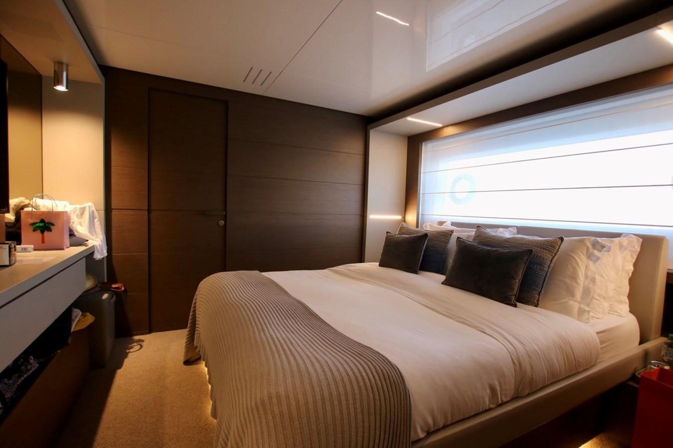 a bed in a room aboard WILLPOWER Yacht for Sale