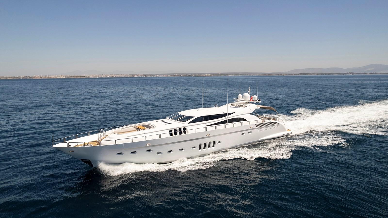 a white yacht on the water aboard KIDI ONE Yacht for Sale