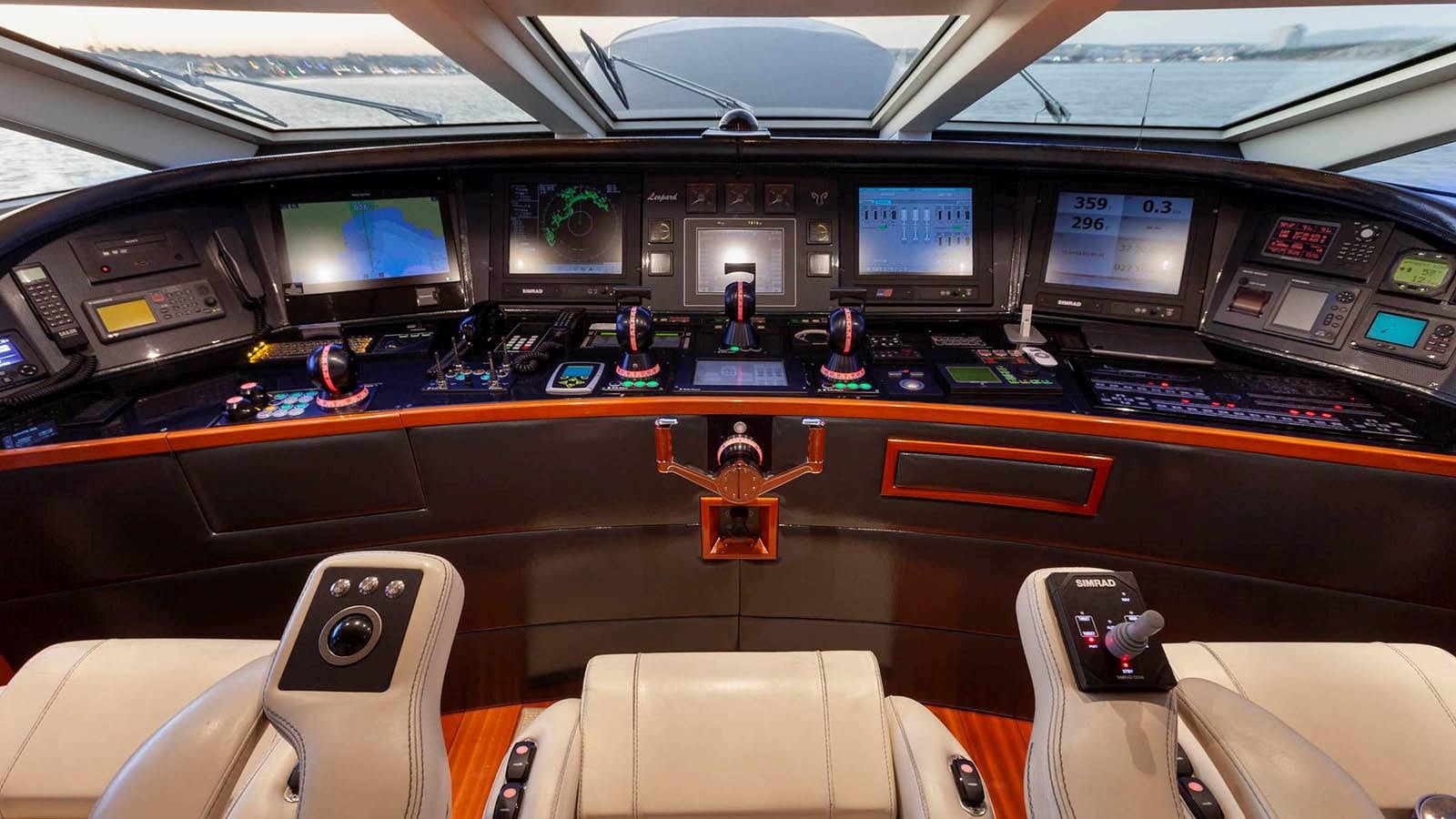 inside of a vehicle with screens aboard KIDI ONE Yacht for Sale