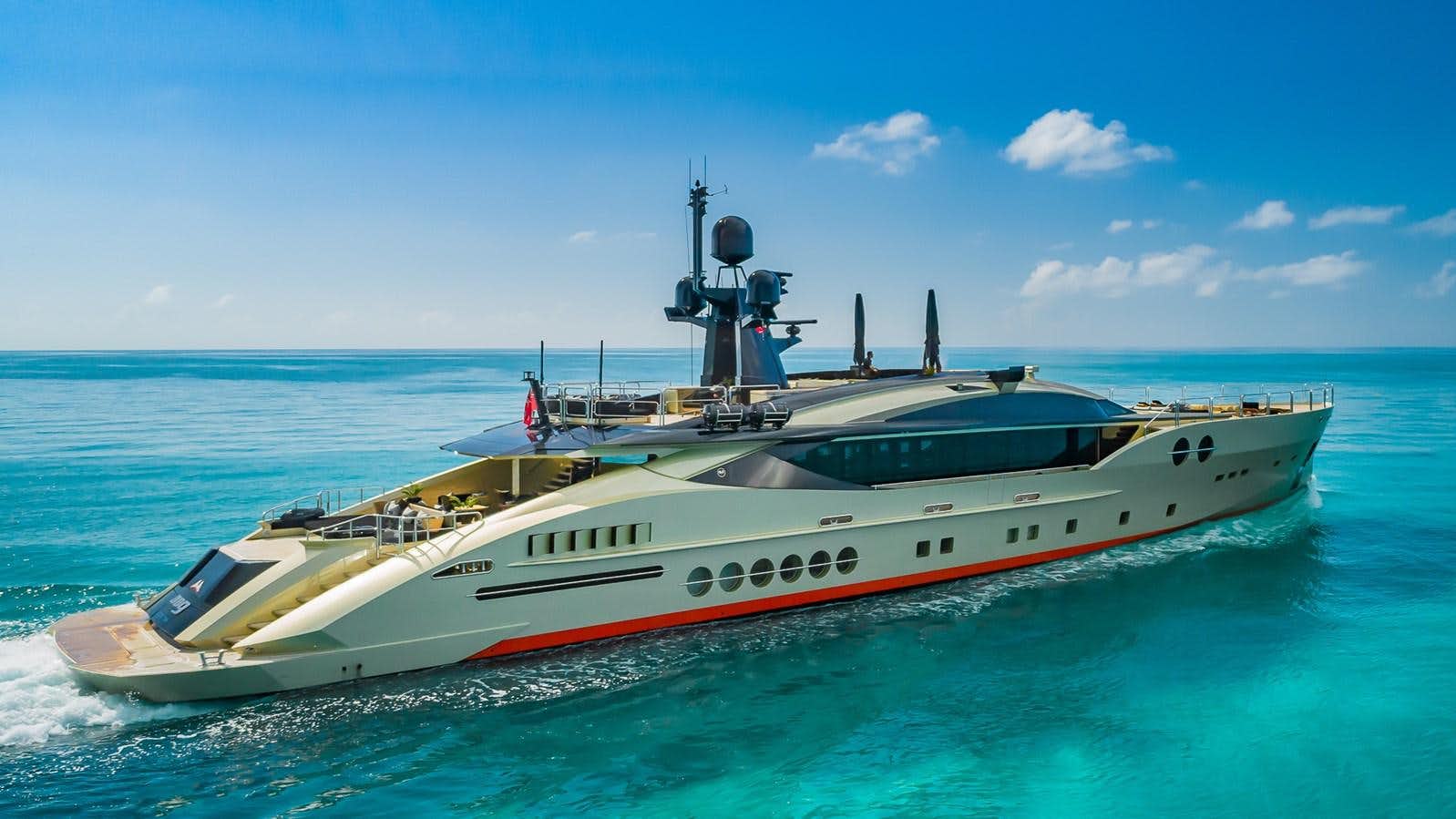 a boat in the water aboard DB9 Yacht for Sale