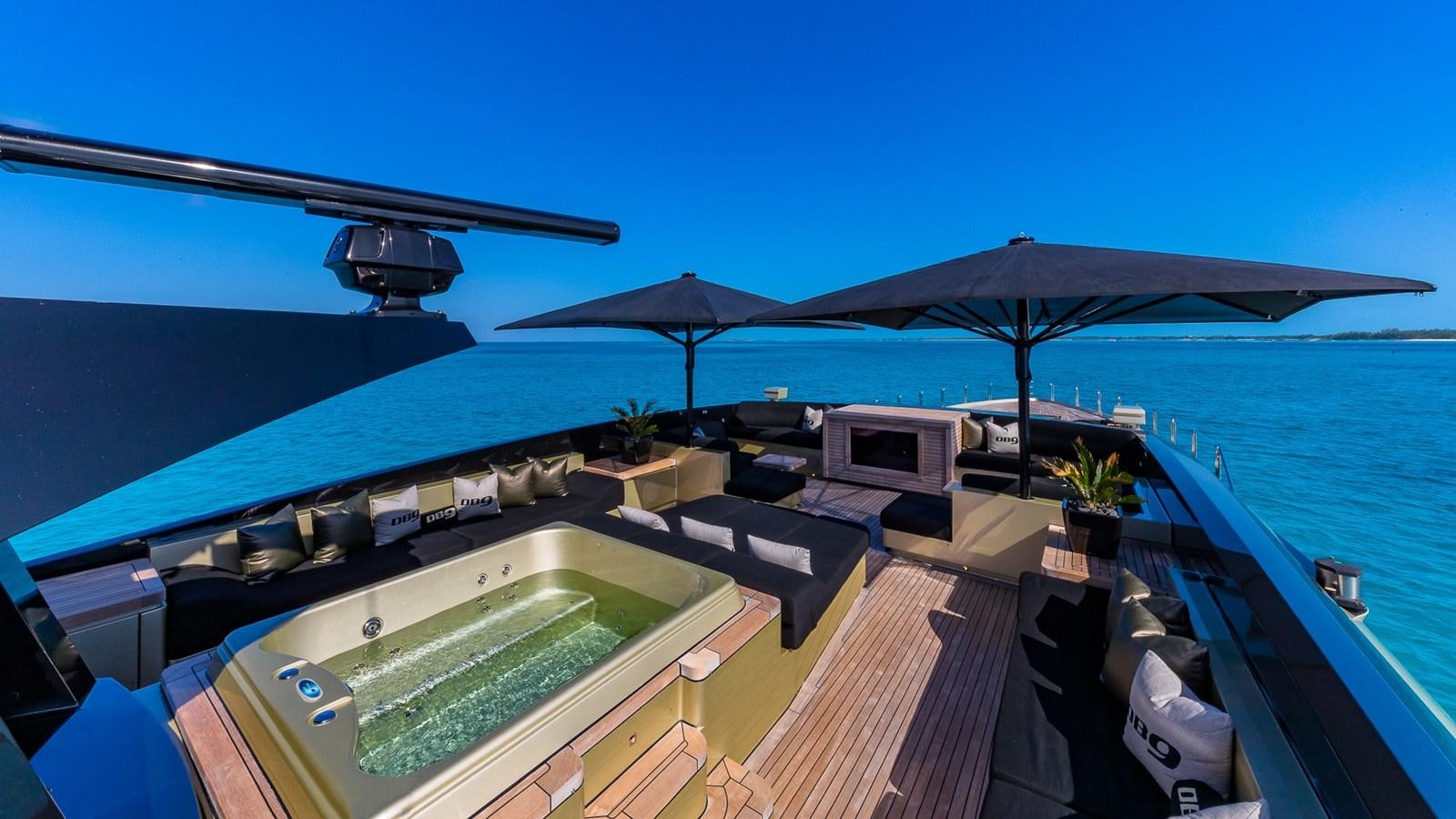 a boat on the water aboard DB9 Yacht for Charter