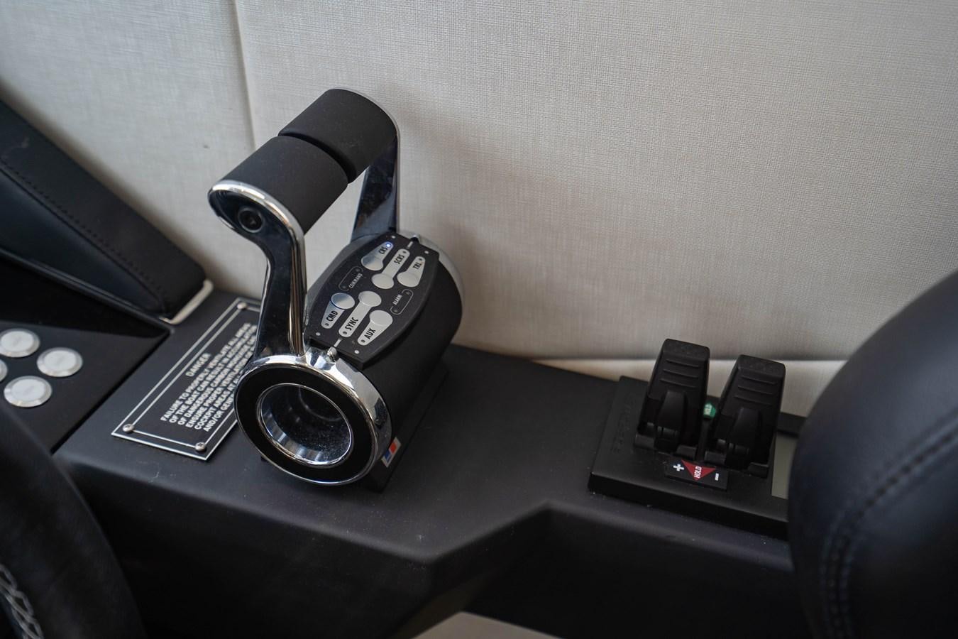a black telephone on a desk aboard SUBMARINO Yacht for Sale
