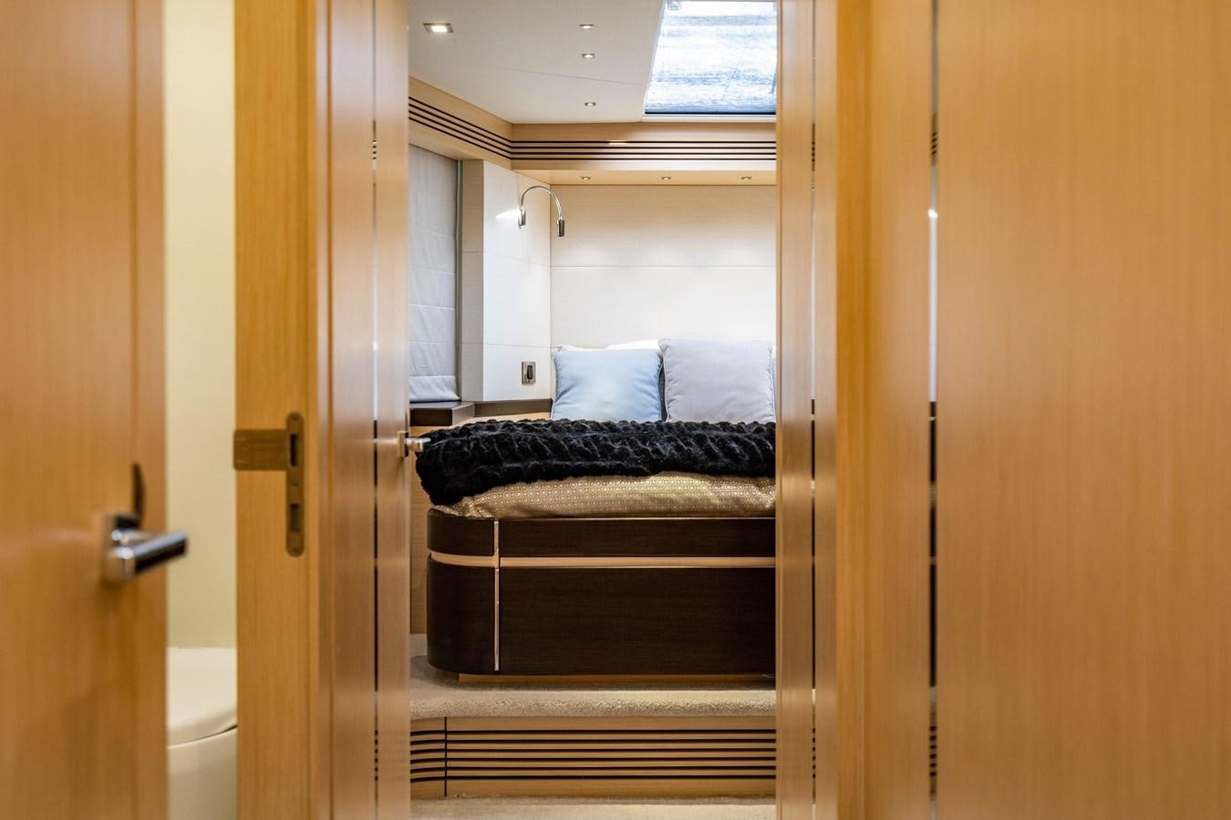 a bed in a room aboard SUBMARINO Yacht for Sale