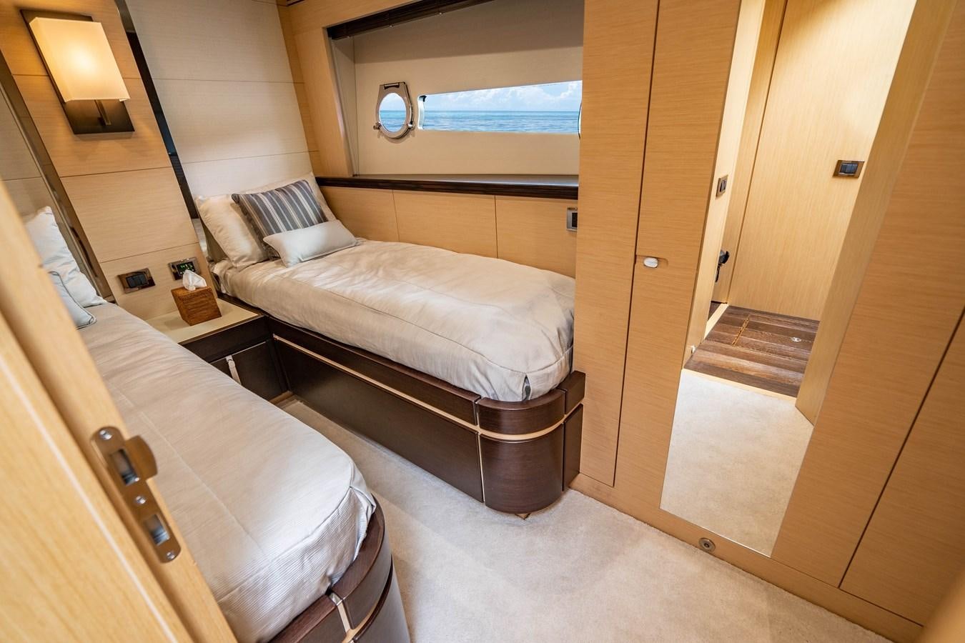 a hotel room with two beds aboard SUBMARINO Yacht for Sale