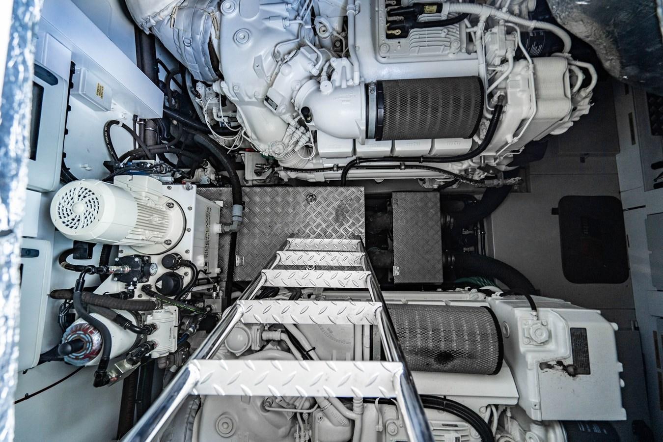 a close-up of a car engine aboard SUBMARINO Yacht for Sale