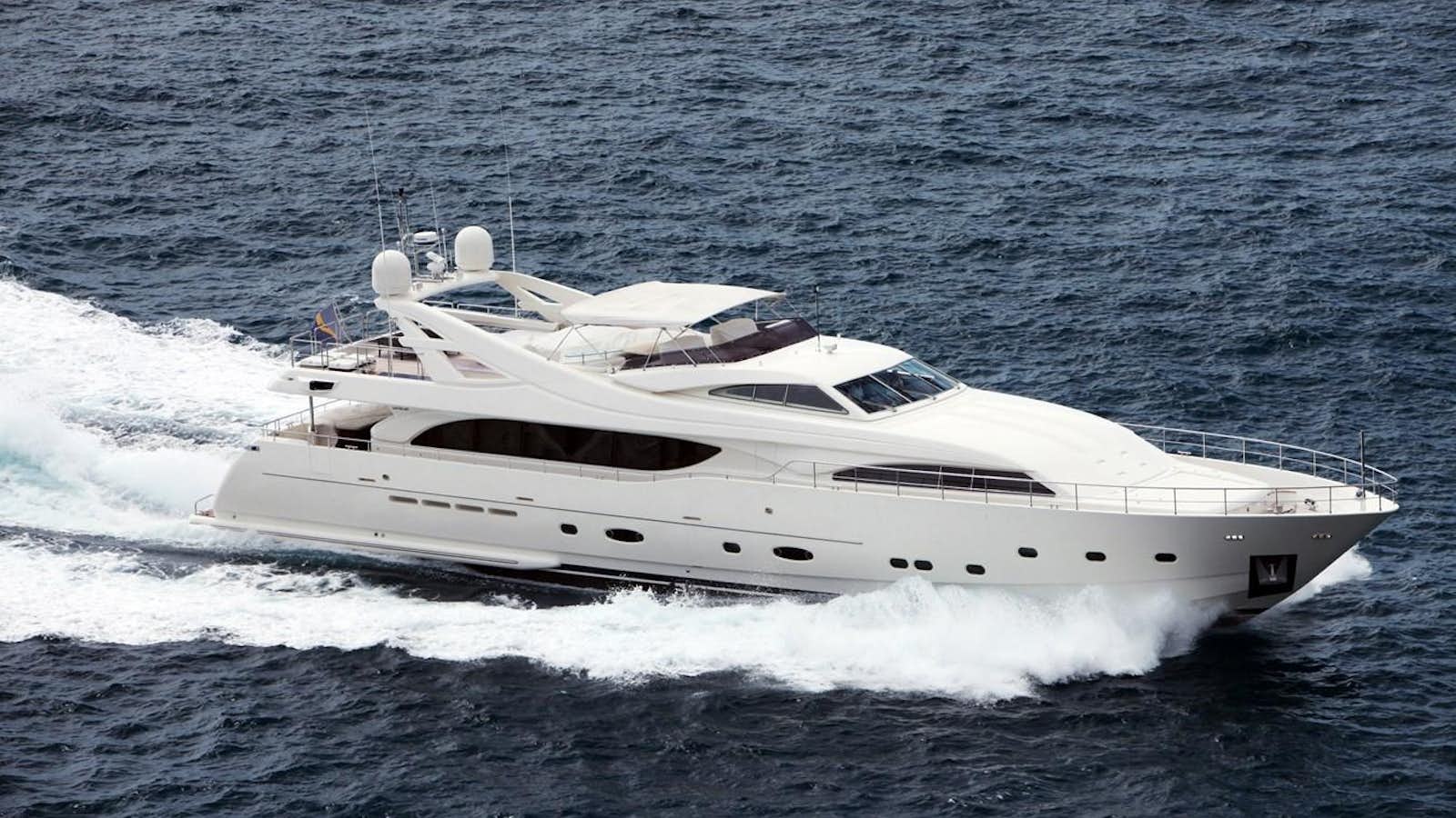 a white yacht in the water aboard LADY MARIA Yacht for Sale