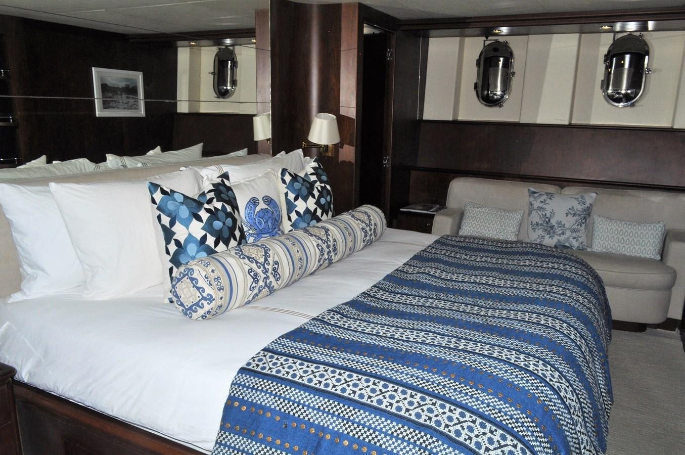 a couple of beds in a hotel room aboard TAKA TAKA III Yacht for Sale