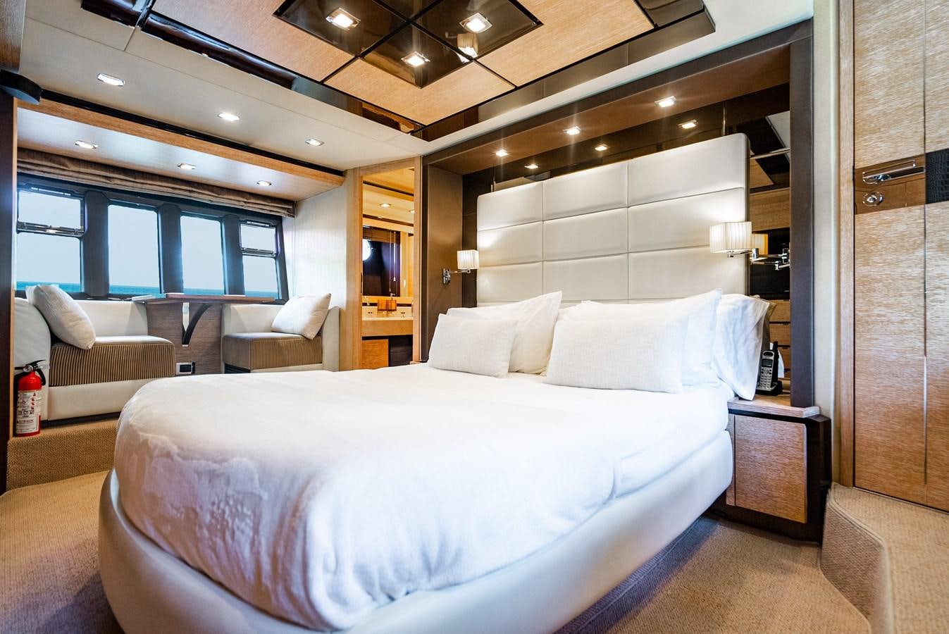 a bed in a room aboard DAYS LIKE THIS Yacht for Sale