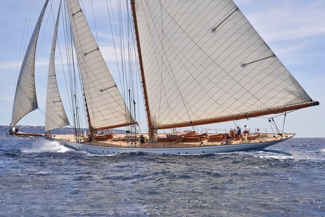 a sailboat on the water aboard ELENA OF LONDON Yacht for Sale