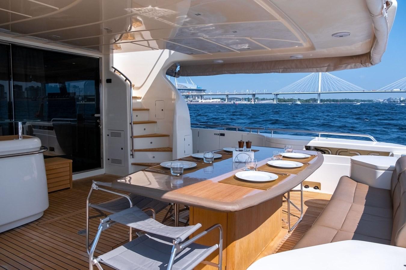 a boat on the water aboard FERRETTI 870 Yacht for Sale